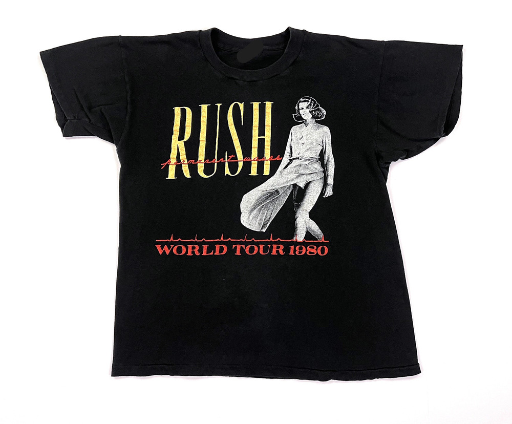 80s RUSH Permanent Waves 1980 Tour Concert T Shirt